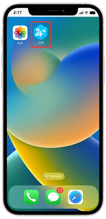 Bước 6 App 24N ngoài màn hình